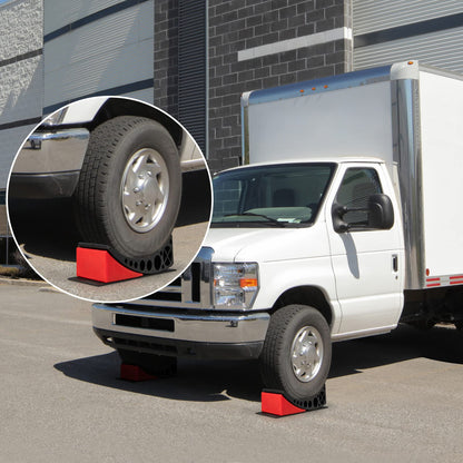 GiantexUK 2 Pack Camper Levelers, Curved RV Leveling Blocks with 2 Chocks