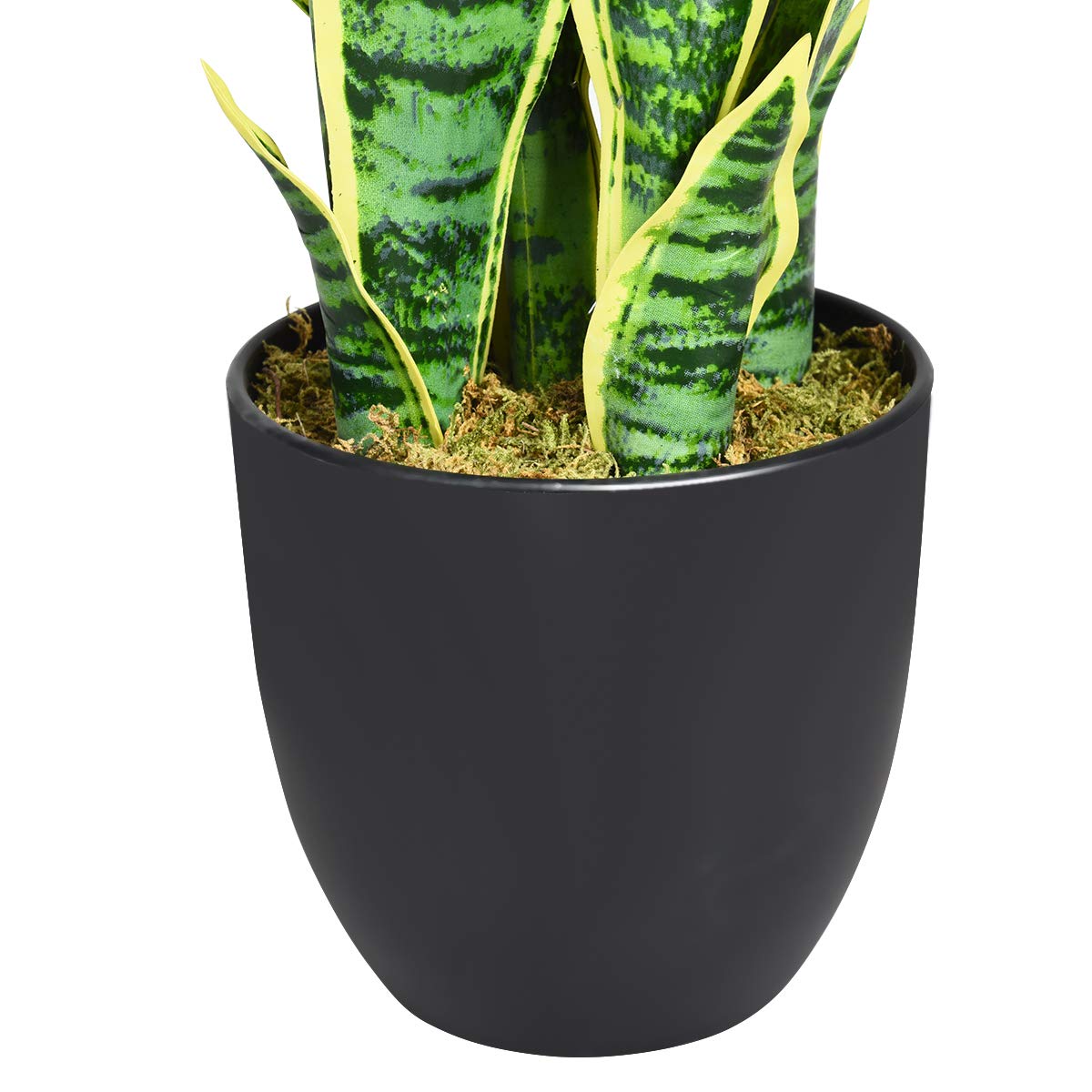 GiantexUK 93cm Fake Sansevieria, Artificial Snake Plant with Plastic Pot