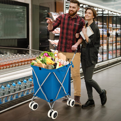 GiantexUK 90L Folding Shopping Trolley on 8 Wheels