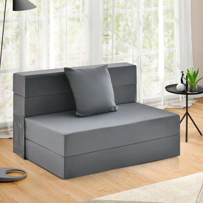 Folding Sofa Bed, 15cm Thick Lazy Floor Sofa Chair Single Lounger Sleeper Seat with Pillow