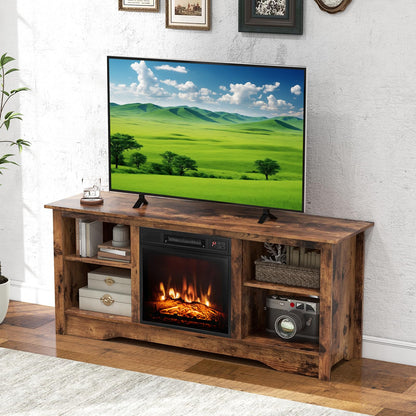 TV Stand for TVs up to 65 Inch, 147cm Living Room Bedroom TV Unit Console Table for 18" Electric Fireplace