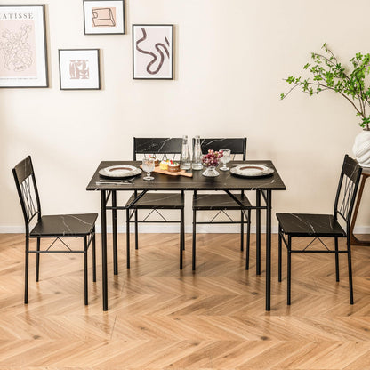 Dining Table and Chairs Set 4, 5 Piece Rectangular Kitchen Table and 4 Chairs