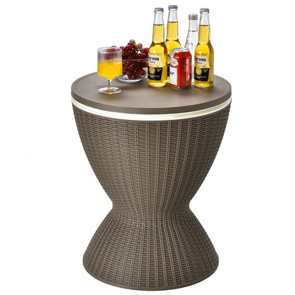 GiantexUK Ice Bucket Table, 30L Height Adjustable Beer Cooler with Drainage Plug