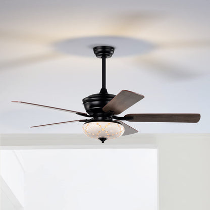 GiantexUK 52” Ceiling Fan with Lamp, 5 Blades Hanging Fan with Remote