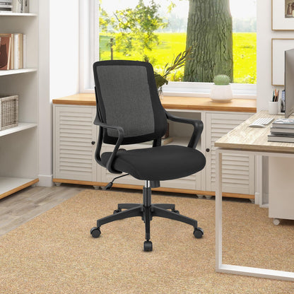 Mesh Office Chair, Height Adjustable Swivel Computer Desk Chair with Armrests