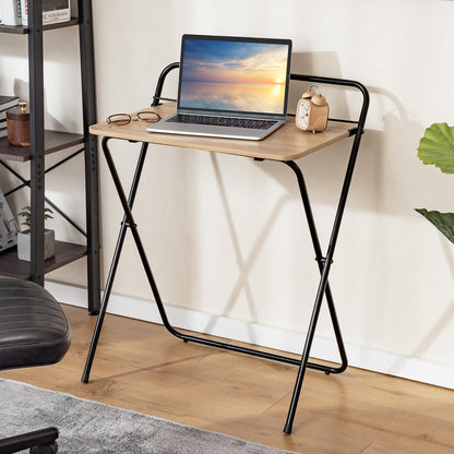 Folding Computer Desk, No-Assembly Required Study Desk Writing Table with Wide Desktop