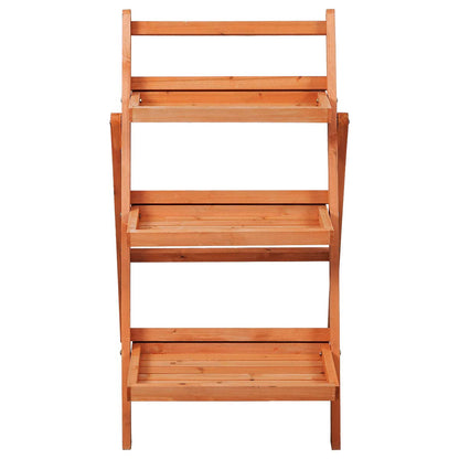 3-Tier Plant Stand, Folding Ladder Flower Shelving Unit with Step Design