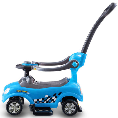 3 in 1 Ride on Push Car, Baby Push Along Car with Parent Handle Push Bar