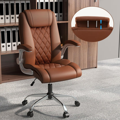 PU Leather Office Chair, Height Adjustable Executive Chair with Rocking Function