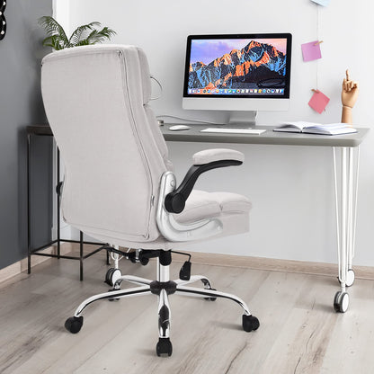 Executive Office Chair, Ergonomic High Back Swivel Computer Desk Chairs with Flip-up Armrests