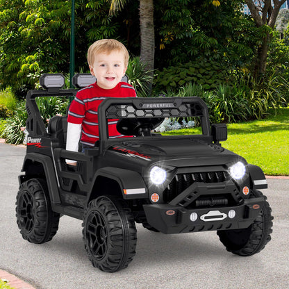 12V Kids Electric Ride on Truck, Battery-powered Off-road Car with Remote Control, Children Vehicle Toys for Age 3+