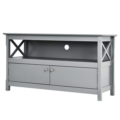 TV Stand for TVs up to 50 Inches, Wooden TV Cabinet Media Entertainment Center with Storage Shelf ( Grey )