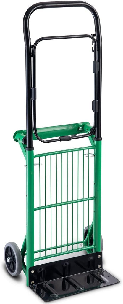 GiantexUK Folding Hand Truck, Adjustable Heavy Duty Sack Truck Platform Trolley with 4 Wheels