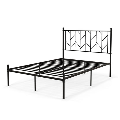 3FT/4FT6 Platform Bed Frame, Single/Double Slatted Mattress Foundation with Under Bed Storage