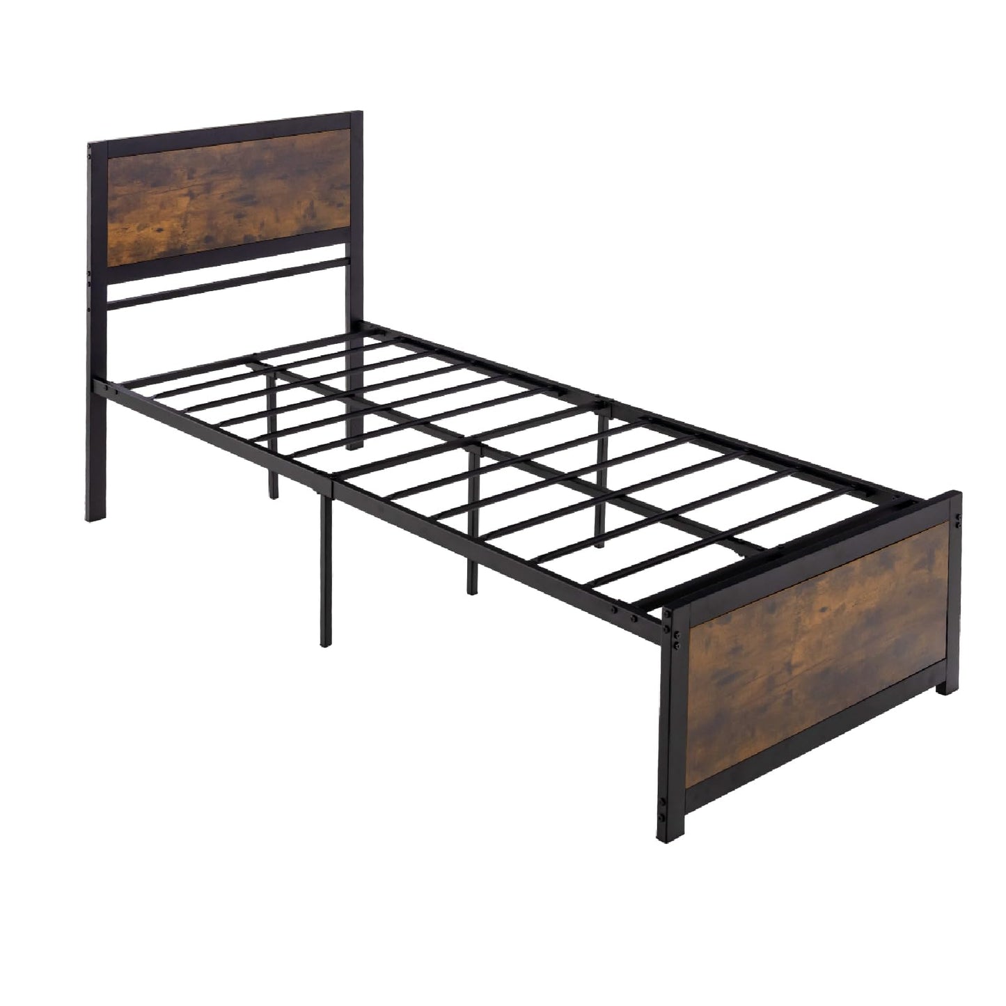 3FT Single Metal Bed Frame, Twin Size Platform Bed with Headboard