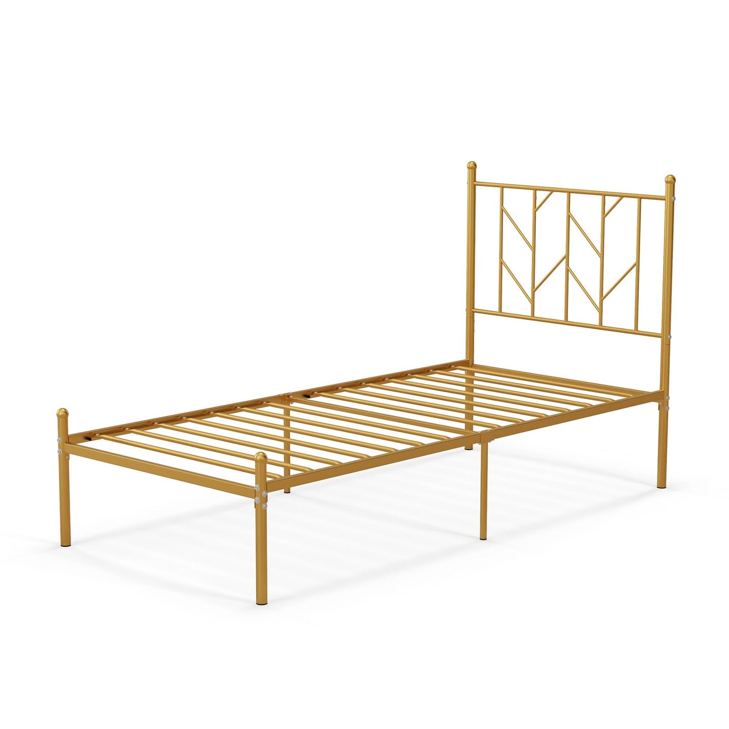 3FT/4FT6 Platform Bed Frame, Single/Double Slatted Mattress Foundation with Under Bed Storage