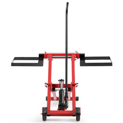 GiantexUK Ride on Mower Jack Lift, Folding Height Adjustable Lifting Device with Wheels