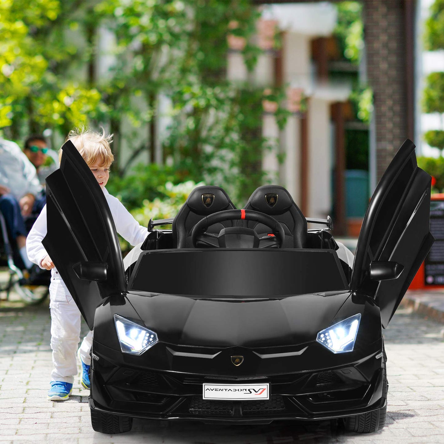 12V Kids Electric Ride on Car with Remote Control, Licensed Lamborghini Battery Powered Toy Vehicle for Boys and Girls