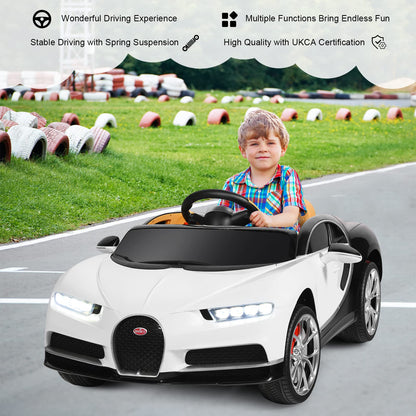 12V Kids Electric Ride On Car, Licensed Battery Powered Vehicle with Remote Control, Music, LED Lights, Horn