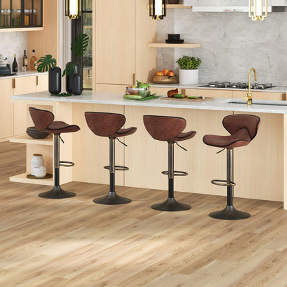 Bar Stools Set of 2, Adjustable Height 360° Rotatable Counter Dining Chair with Swivel Gas Lift