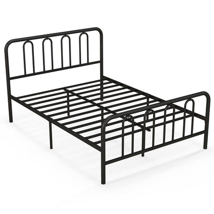 Double/King Size Metal Bed Frame, 4FT6/5FT Platform Bed Frame with Headboard, Footboard and 32cm Underbed Storage