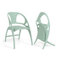 Set of 2 Folding Chair, Plastic Counter Height Dining Chairs with Backrest and Armrest