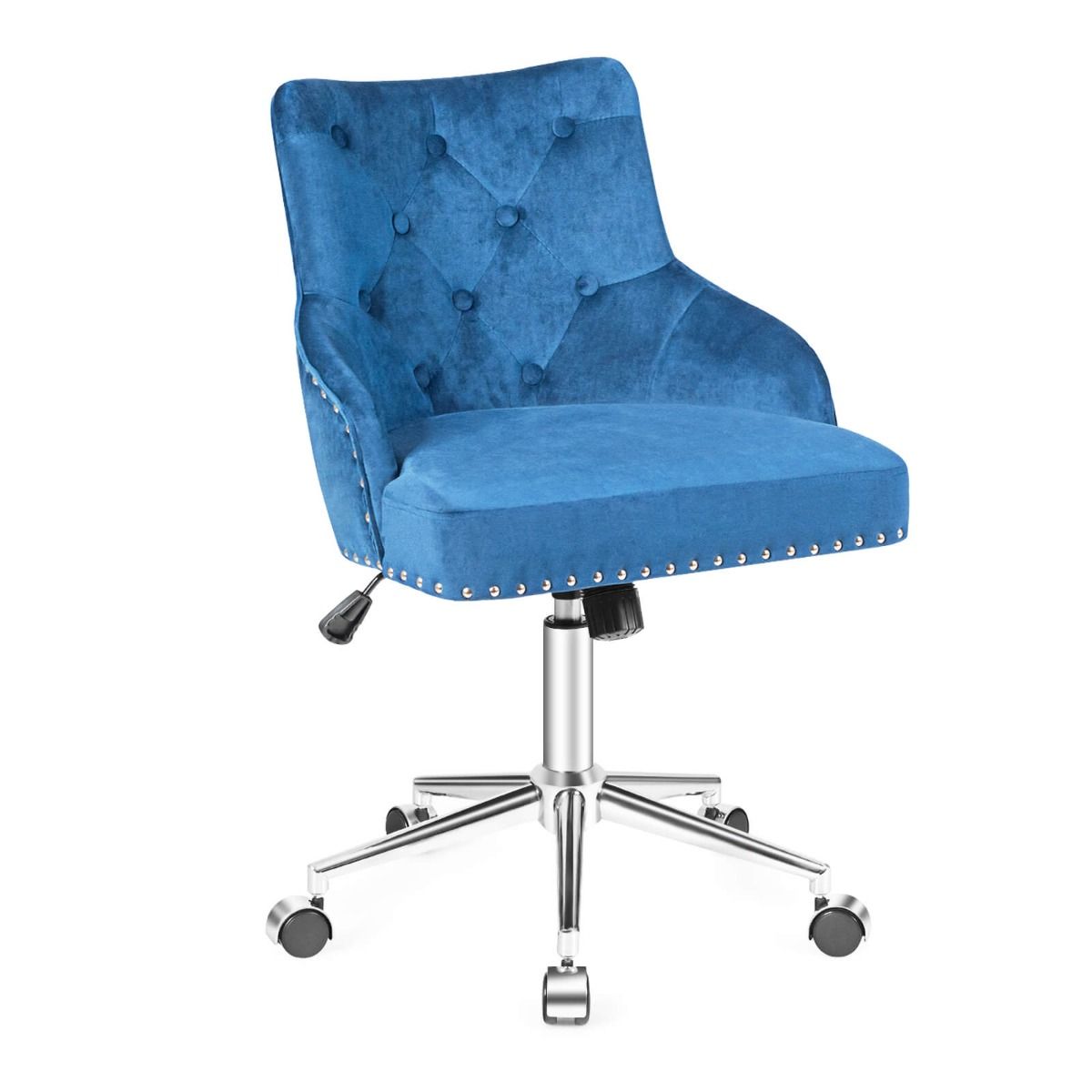 Velvet Office Chair, Height Adjustable Swivel Computer Desk Chair with Nailhead Trim